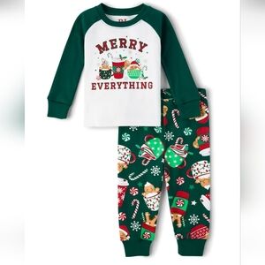 Children's Place Coco Mugs Kids Pajama Set Merry Everything Design